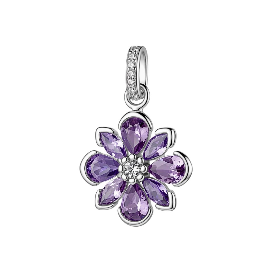 Brosway Stříbrný květinový přívěsek Fancy Magic Purple FMP143