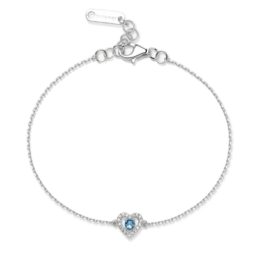 Brosway Stříbrný náramek Srdíčko se zirkony Freedom Blue Fancy FFB116 Brosway Stříbrný náramek Srdíčko se zirkony Freedom Blue Fancy FFB116 - Náramky Řetízkové náramky