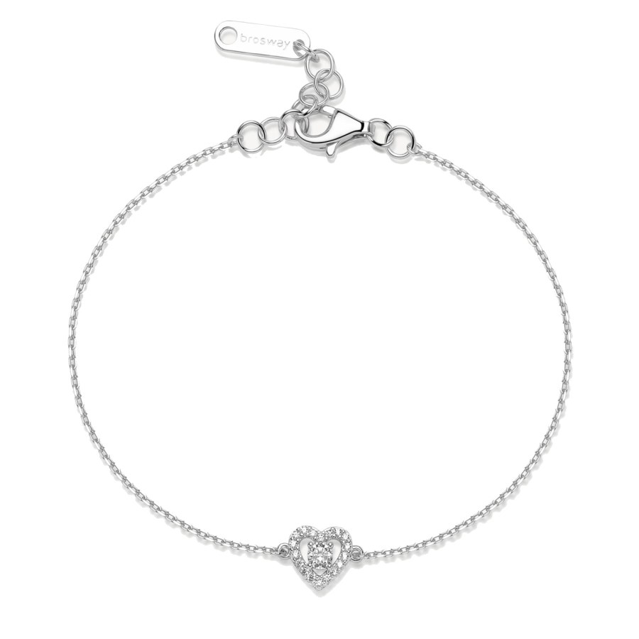 Brosway Stříbrný náramek Srdíčko se zirkony Infinite White Fancy FIW139 Brosway Stříbrný náramek Srdíčko se zirkony Infinite White Fancy FIW139 - Náramky Řetízkové náramky