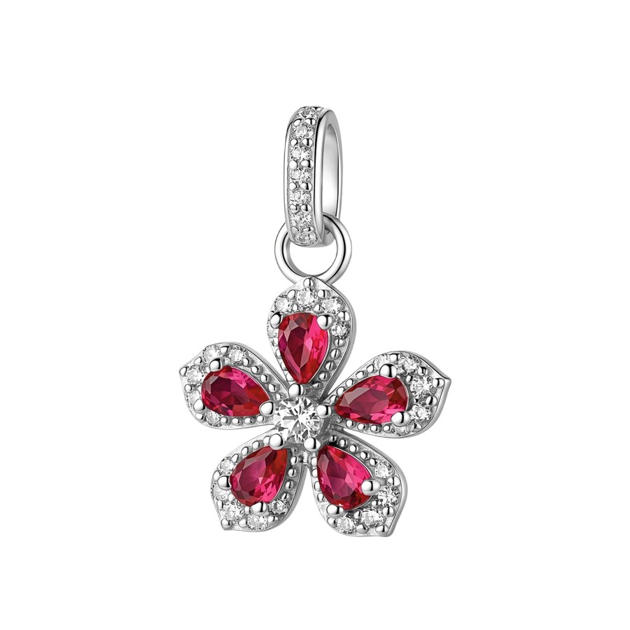 Brosway Stříbrný přívěsek Květina Fancy Passion Ruby FPR152 - Přívěsky Přívěsky na řetízky