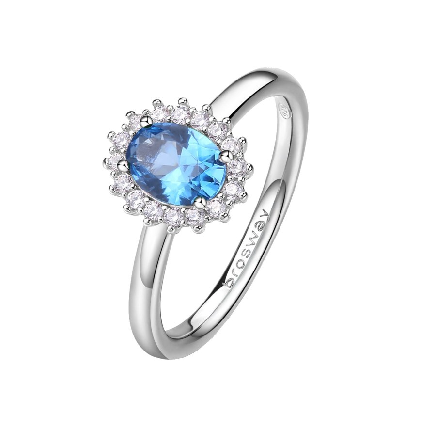 Brosway Elegantní stříbrný prsten Fancy Freedom Blue FFB70 50 mm - Prsteny Prsteny s kamínkem