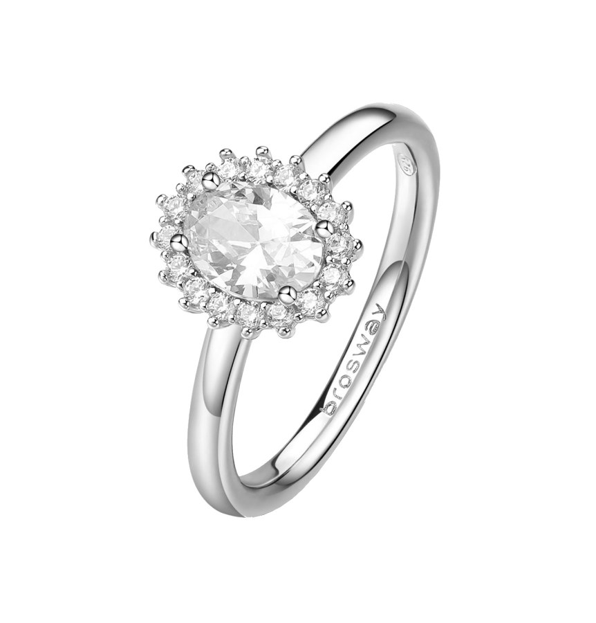 Brosway Elegantní stříbrný prsten Fancy Infinite White FIW79 54 mm - Prsteny Prsteny s kamínkem
