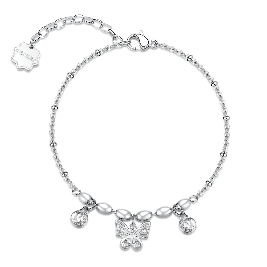 Brosway Elegantní ocelový náramek s&nbsp;přívěsky Motýl Chakra BHKB267 - Náramky Náramky se symboly