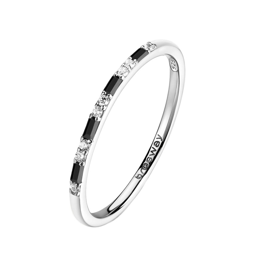 Brosway Stylový stříbrný prsten se zirkony Fancy Mystery Black FMB128 56 mm - Prsteny Prsteny s&nbsp;kamínkem