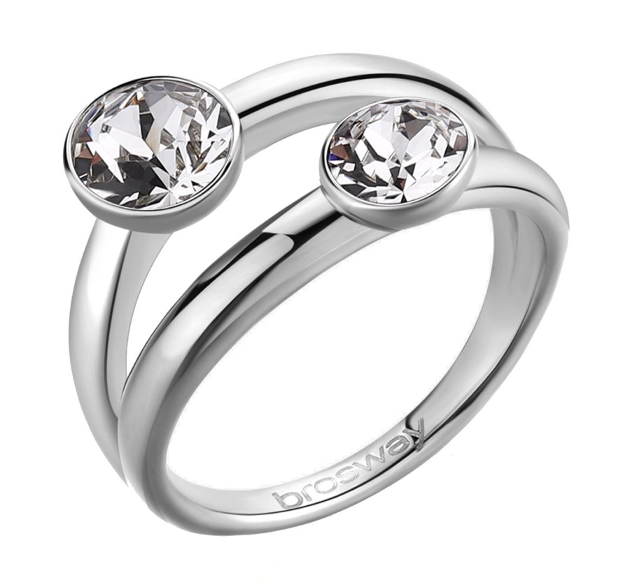 Brosway Výrazný ocelový prsten s krystaly Affinity BFF174 52 mm - Prsteny Prsteny s kamínkem