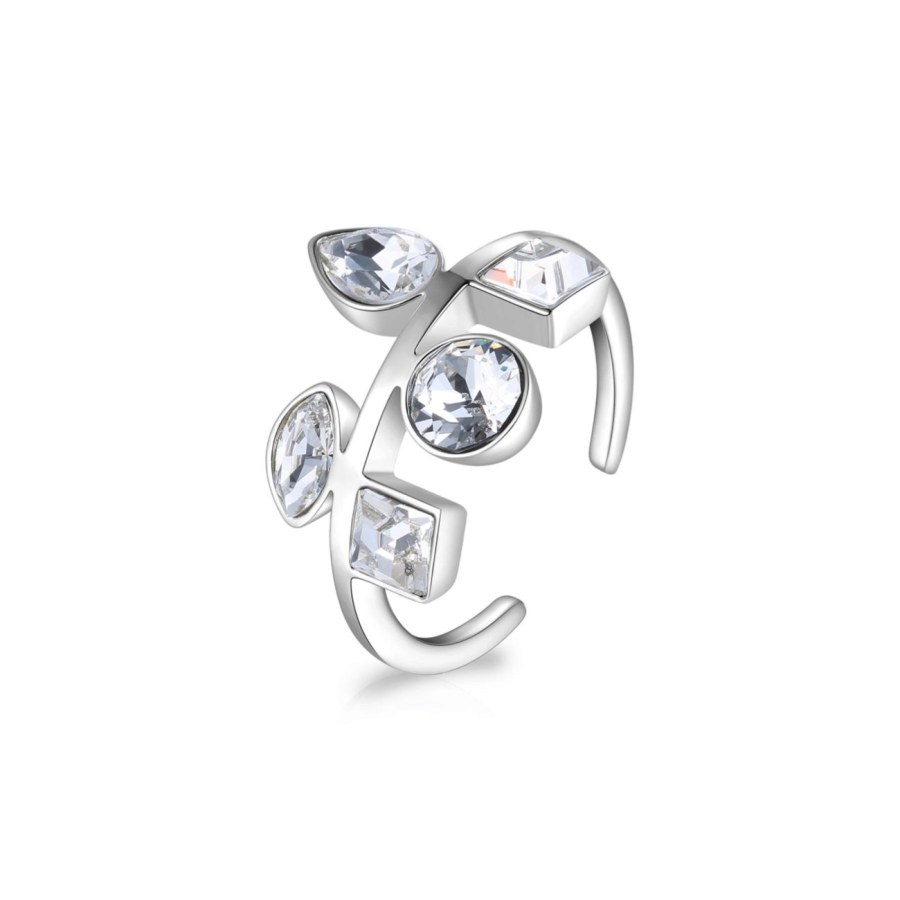 Brosway Výrazný otevřený prsten s krystaly Rain BNR33 L (56 - 59 mm) - Prsteny Otevřené prsteny