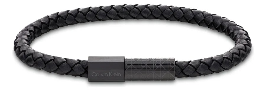 Calvin Klein Černý kožený náramek Industrial Facets 35100088 - Náramky Kožené náramky
