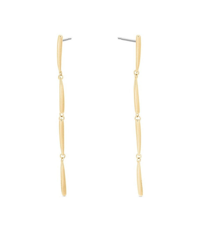 Calvin Klein Dlouhé pozlacené náušnice Elongated Drops 35000995 - Náušnice Bez kamínků