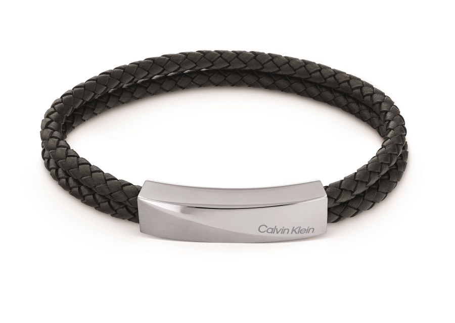 Calvin Klein Dvojitý kožený náramek s ocelovou ozdobou Braided 35000097 Calvin Klein Dvojitý kožený náramek s ocelovou ozdobou Braided 35000097 - Náramky Kožené náramky