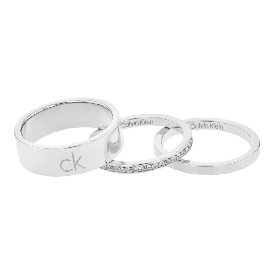 Calvin Klein Elegantní souprava ocelových prstenů Trio 35000794 58 mm Calvin Klein Elegantní souprava ocelových prstenů Trio 35000794 58 mm - Sety šperků Soupravy šperků