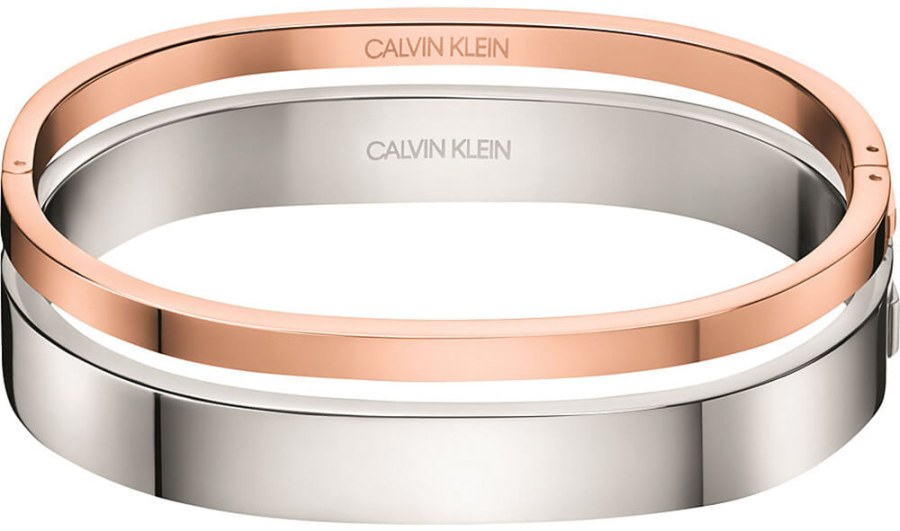 Calvin Klein Luxusní bicolor náramek Hook KJ06PD20020 5,4 x 4,3 cm - XS - Náramky Pevné náramky