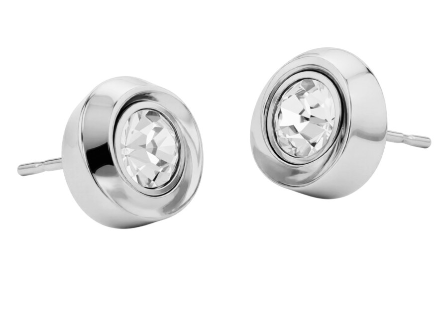 Calvin Klein Luxusní ocelové náušnice s&nbsp;krystaly Twisted Bezel Solitaire 35000771 - Náušnice Pecky