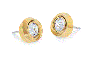 Calvin Klein Luxusní pozlacené náušnice s krystaly Twisted Bezel Solitaire 35000772 - Náušnice Pecky