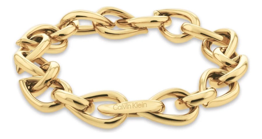 Calvin Klein Luxusní pozlacený náramek Sculptured Drops 35000915