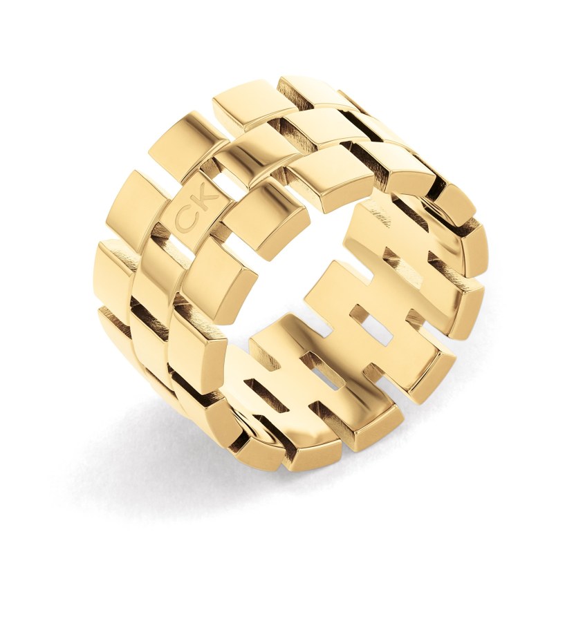 Calvin Klein Luxusní pozlacený prsten Geometric 35000325 52 mm