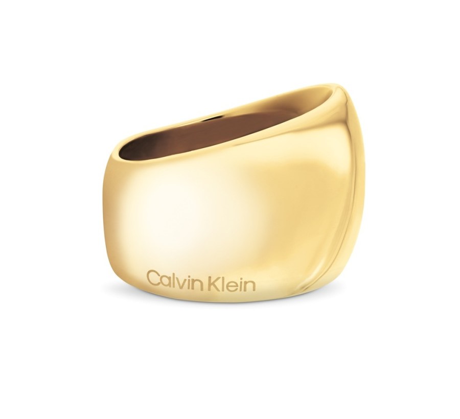 Calvin Klein Masivní pozlacený prsten Modern Purity 35000834 56 mm