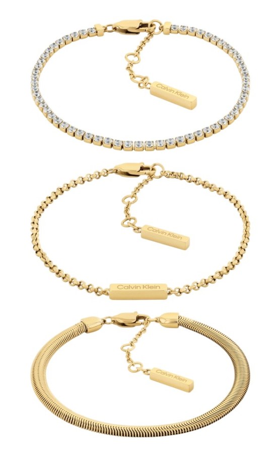 Calvin Klein Moderní pozlacená souprava náramků CK Trio 35000797 Calvin Klein Moderní pozlacená souprava náramků CK Trio 35000797 - Náramky Řetízkové náramky