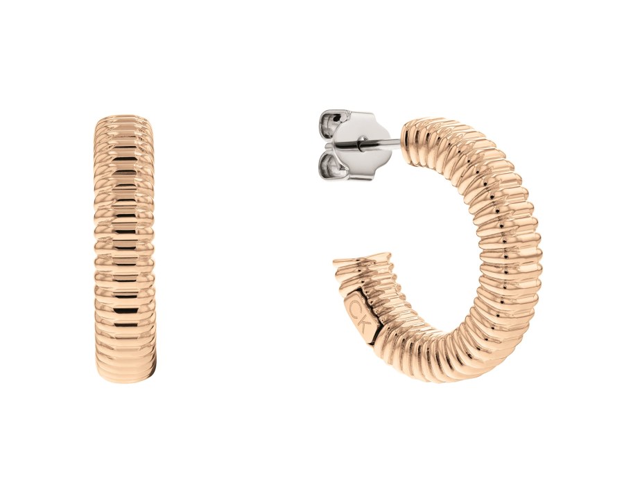 Calvin Klein Módní bronzové kruhové náušnice Playful Repetition 35000033 - Náušnice Kruhy
