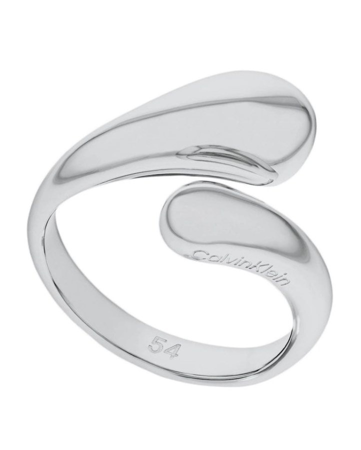 Calvin Klein Nadčasový ocelový prsten Sculptured Drops 35000192 52 mm - Prsteny Prsteny bez kamínku