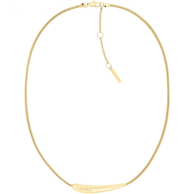 Calvin Klein Nězný dámský pozlacený náhrdelník z oceli Elongated Drops 35000339 - Náhrdelníky