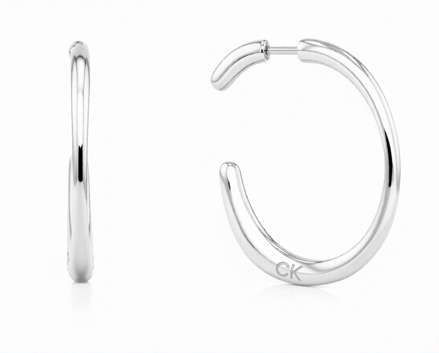 Calvin Klein Oboustranné kruhové náušnice z&nbsp;oceli Elongated Drops 35000452 - Náušnice Asymetrické náušnice