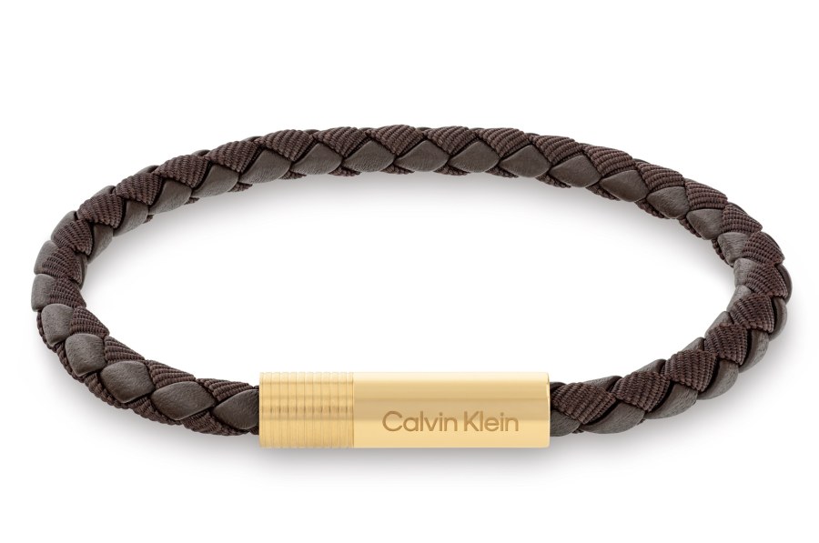 Calvin Klein Pánský hnědý kožený náramek Velocity 35100027 - Náramky Kožené náramky