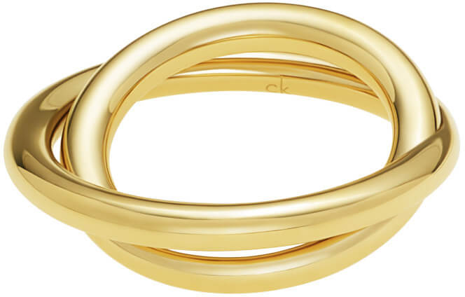 Calvin Klein Pozlacený ocelový prsten Continue KJ0EJR1001 52 mm - Prsteny Prsteny bez kamínku