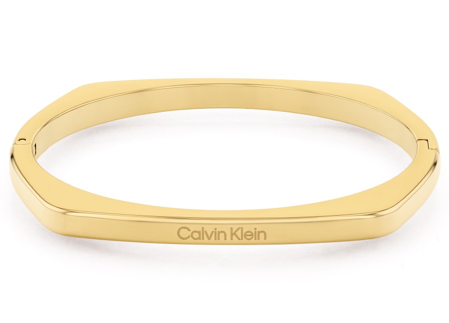 Calvin Klein Pozlacený pevný náramek z oceli Bold Metals 35000556 6,8 cm - Náramky Pevné náramky