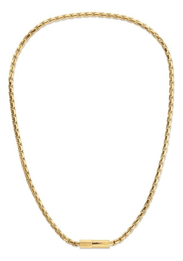 Calvin Klein Pozlacený řetízek z&nbsp;oceli Contoured Barrel 35100093 - Náhrdelníky