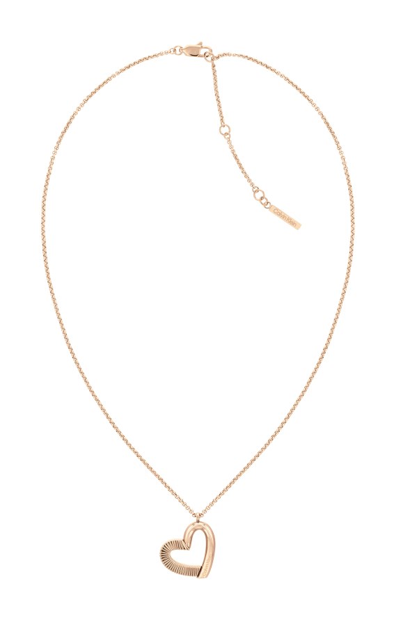 Calvin Klein Slušivý bronzový náhrdelník se srdíčkem Minimalist Hearts 35000386 - Náhrdelníky