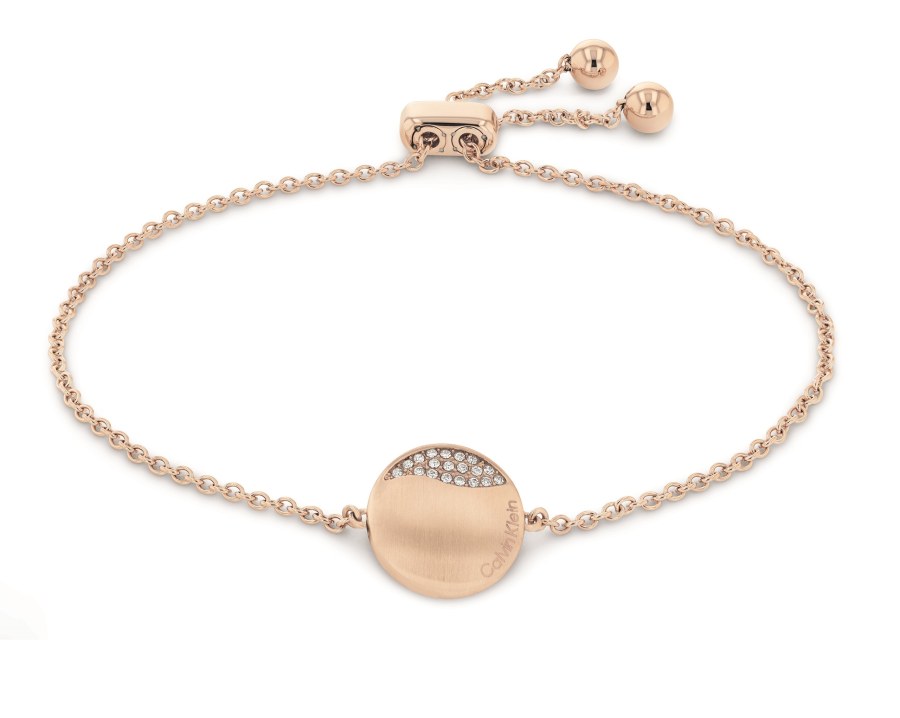 Calvin Klein Slušivý bronzový náramek s krystaly Minimal 35000136 - Náramky Náramky se symboly