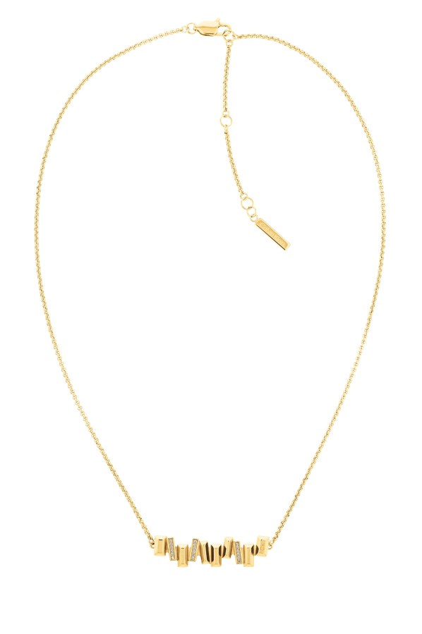Calvin Klein Slušivý pozlacený náhrdelník s krystaly Luster 35000229 - Náhrdelníky