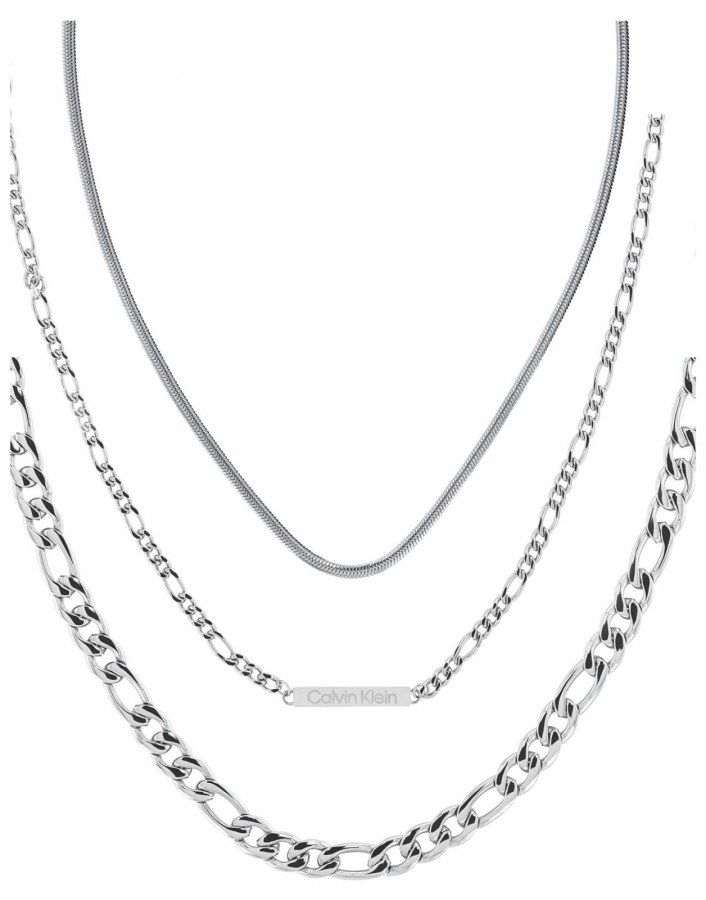 Calvin Klein Stylová sada dámských ocelových náhrdelníků Linked 35700002 - Náhrdelníky