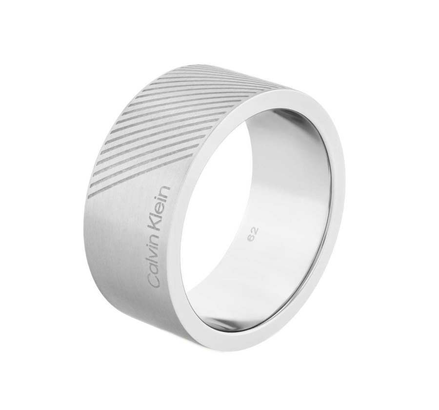 Calvin Klein Stylový ocelový prsten pro muže Architectural 35000436 64 mm - Prsteny Prsteny bez kamínku