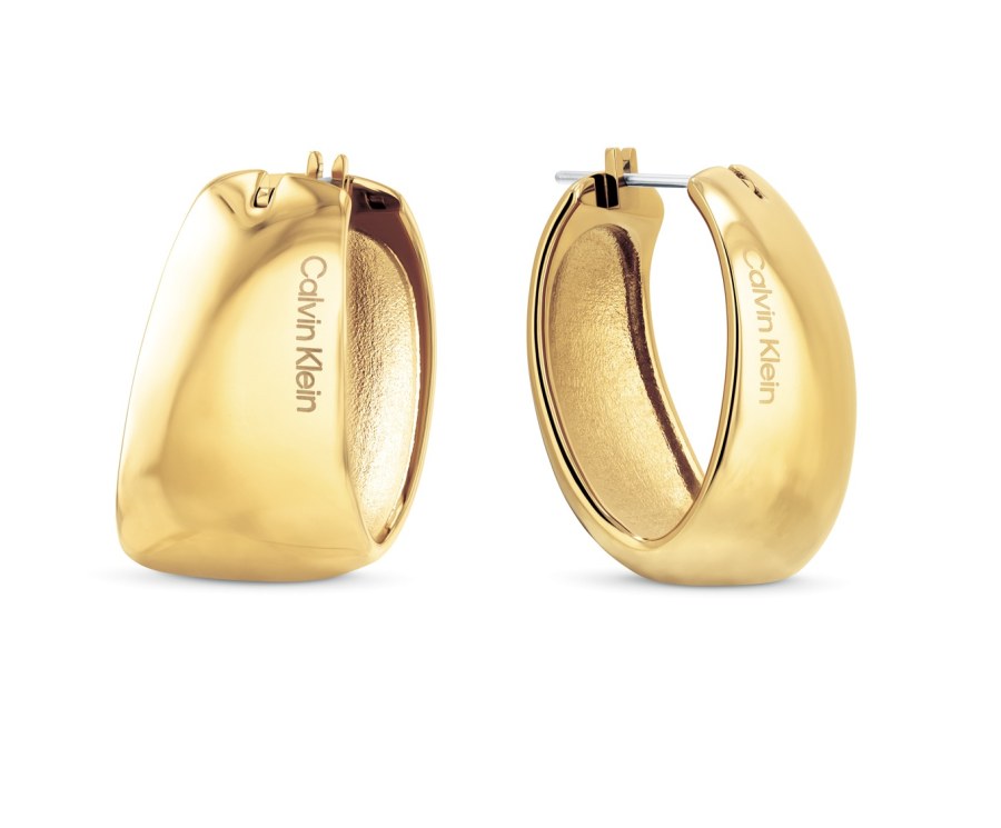 Calvin Klein Elegantní pozlacené náušnice Modern Purity 35000832 - Náušnice Bez kamínků