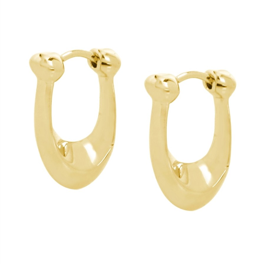 Coach Pozlacené oválné náušnice z mosazi 37351447GLD710