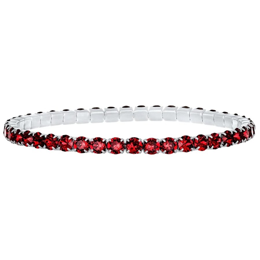 CRYSTalp Elastický tenisový náramek s červenými krystaly Aura 22270.SCA.E CRYSTalp Elastický tenisový náramek s červenými krystaly Aura 22270.SCA.E - Náramky