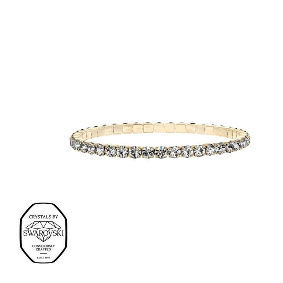 CRYSTalp Elastický tenisový náramek s čirými Swarovski krystaly Aura 22270.CRY.EG