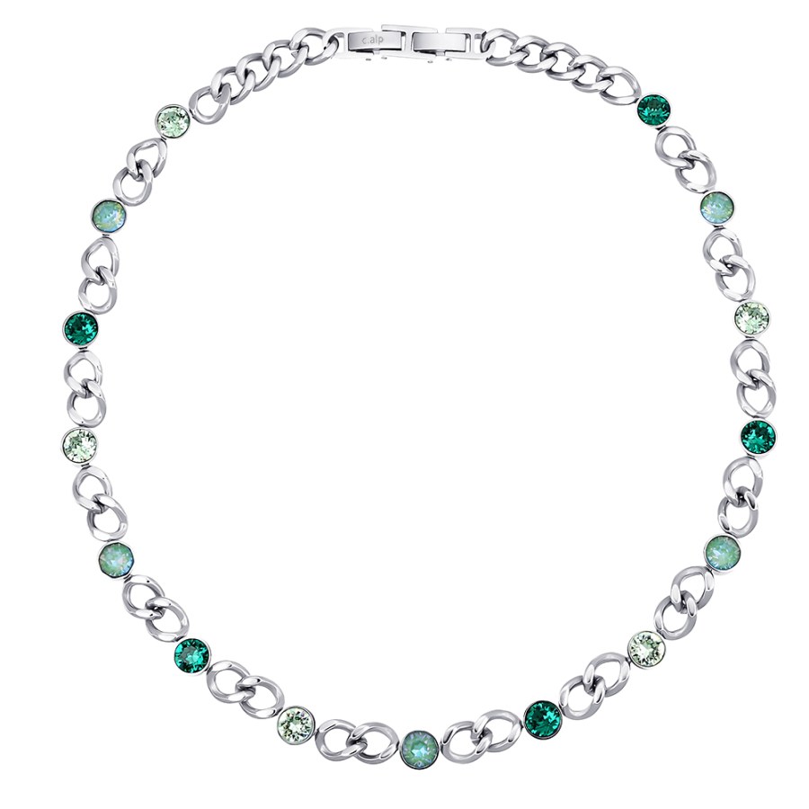 CRYSTalp Elegantní náhrdelník s krystaly Solara 12295.GRE.E - Náhrdelníky