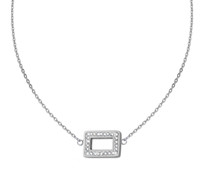 CRYSTalp Elegantní ocelový náhrdelník s krystaly 30525.E - Náhrdelníky