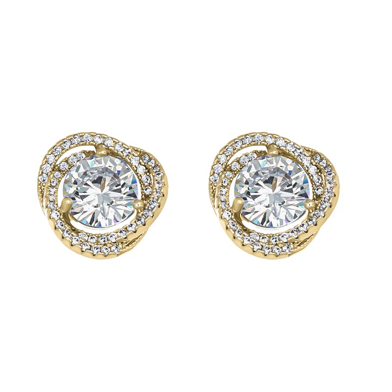 CRYSTalp Elegantní pozlacené náušnice s krystaly Ray 42334.G CRYSTalp Elegantní pozlacené náušnice s krystaly Ray 42334.G - Náušnice Pecky