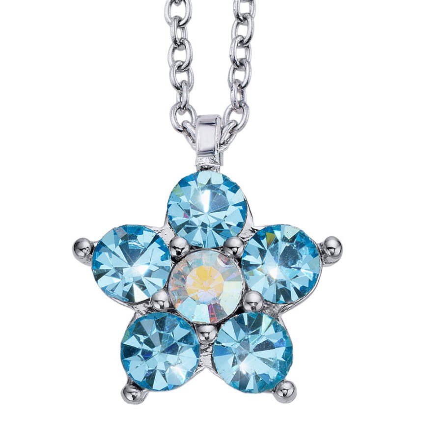 CRYSTalp Hravý náhrdelník s krystaly Party Flower 30545.AQU.R - Náhrdelníky