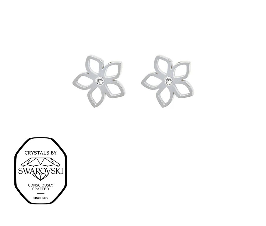CRYSTalp Květinové náušnice s&nbsp;krystalem Swarovski Formentera 42429.E - Náušnice Pecky