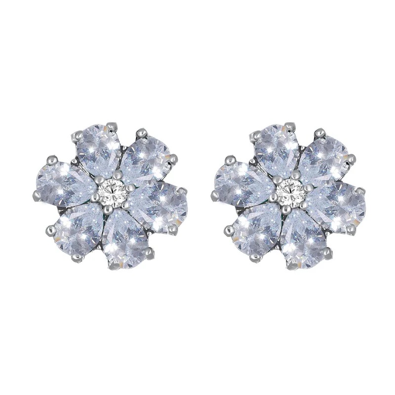 CRYSTalp Kytičkové náušnice s čirými krystaly Flower Kiss 42288.WHI.R CRYSTalp Kytičkové náušnice s čirými krystaly Flower Kiss 42288.WHI.R - Náušnice Pecky