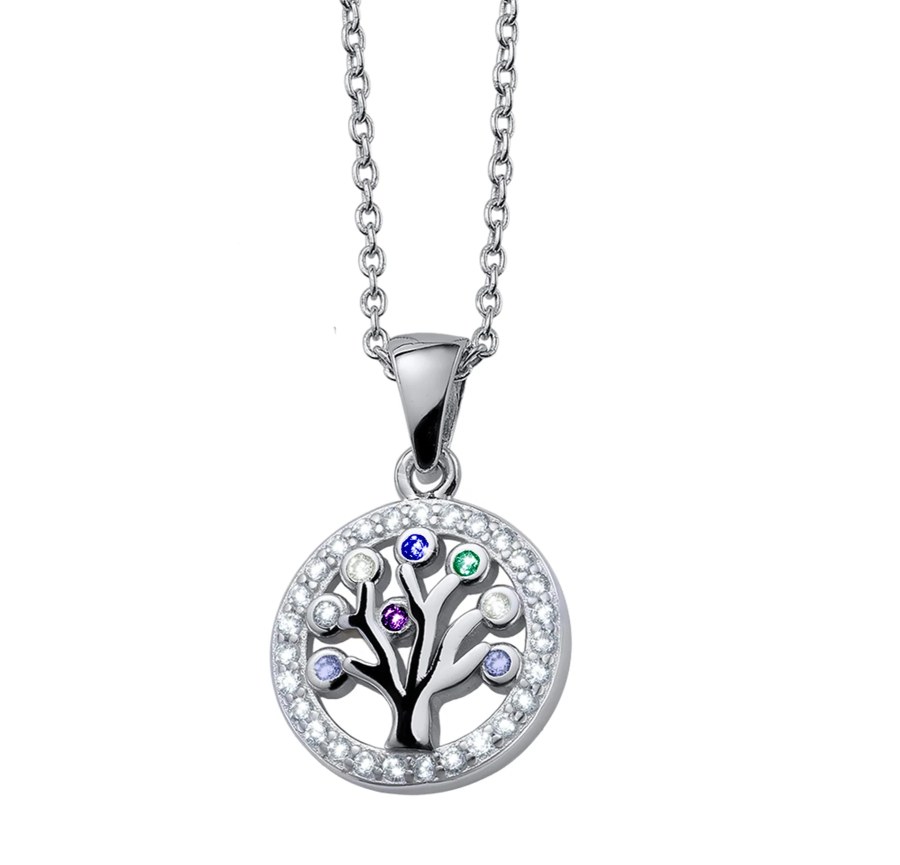CRYSTalp Nádherný stříbrný náhrdelník Strom života Chakra 32128.S - Náhrdelníky