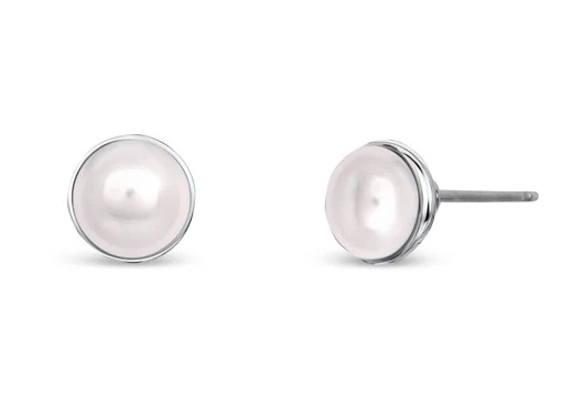 CRYSTalp Něžné náušnice s perlou Half Pearl Mini 4607.WHI.R CRYSTalp Něžné náušnice s perlou Half Pearl Mini 4607.WHI.R - Náušnice Pecky