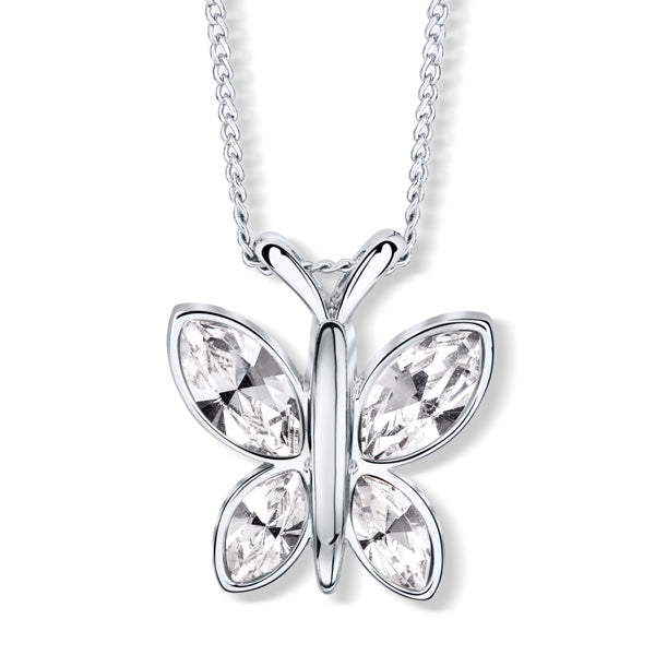 CRYSTalp Něžný náhrdelník se třpytivým motýlkem 30297.CRY.R - Náhrdelníky