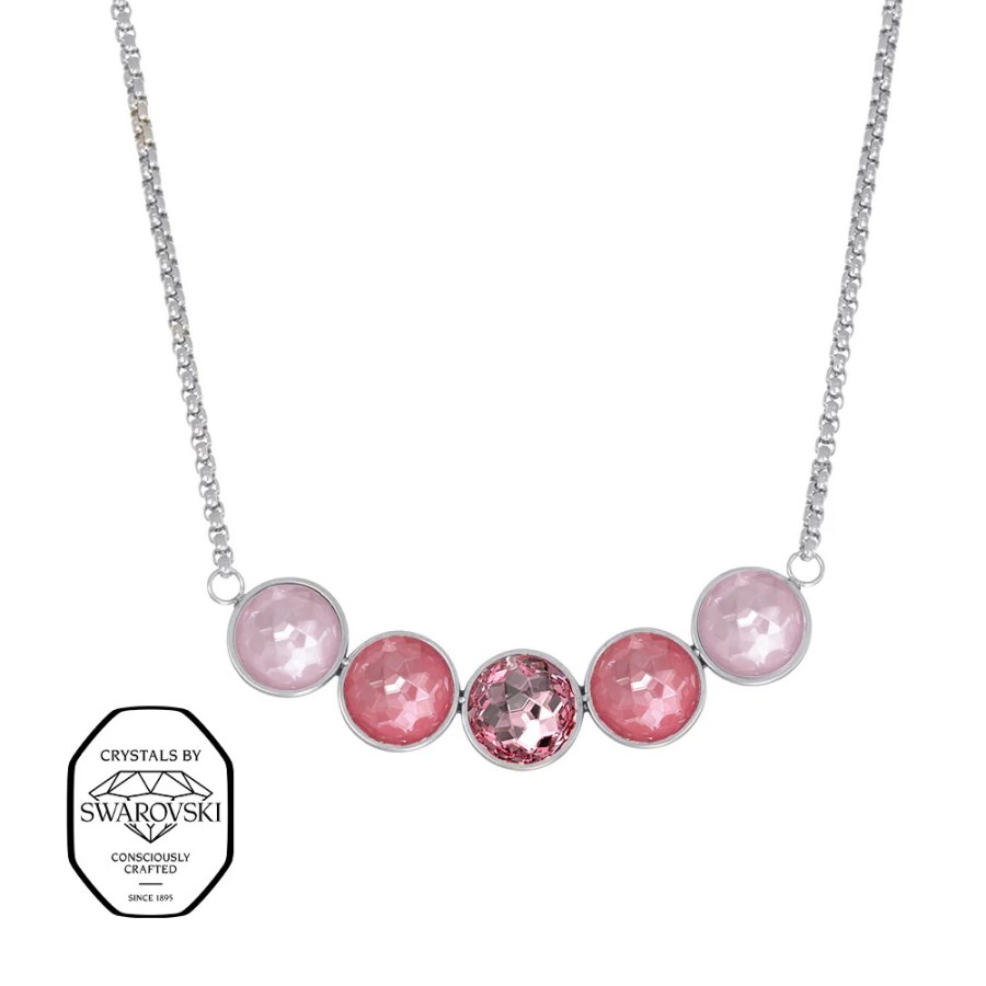 CRYSTalp Ocelový náhrdelník se Swarovski krystaly Ibiza 12443.ROS.E - Náhrdelníky Náhrdelníky s&nbsp;kameny