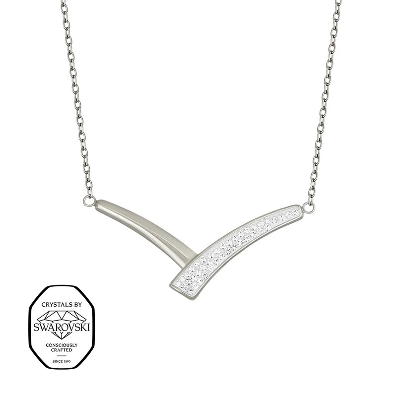 CRYSTalp Ocelový náhrdelník se Swarovski krystaly Secret 12408.E