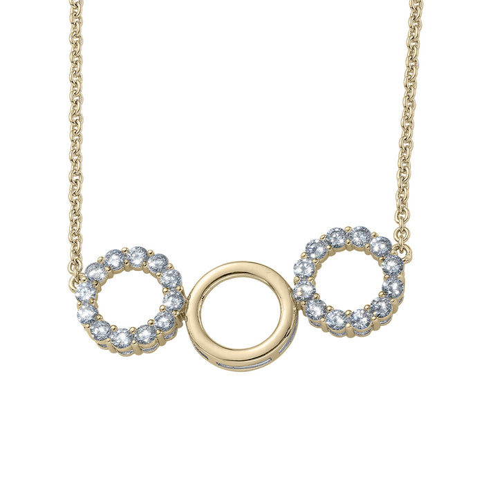CRYSTalp Okouzlující pozlacený náhrdelník s blyštivými krystaly 32151.G - Náhrdelníky